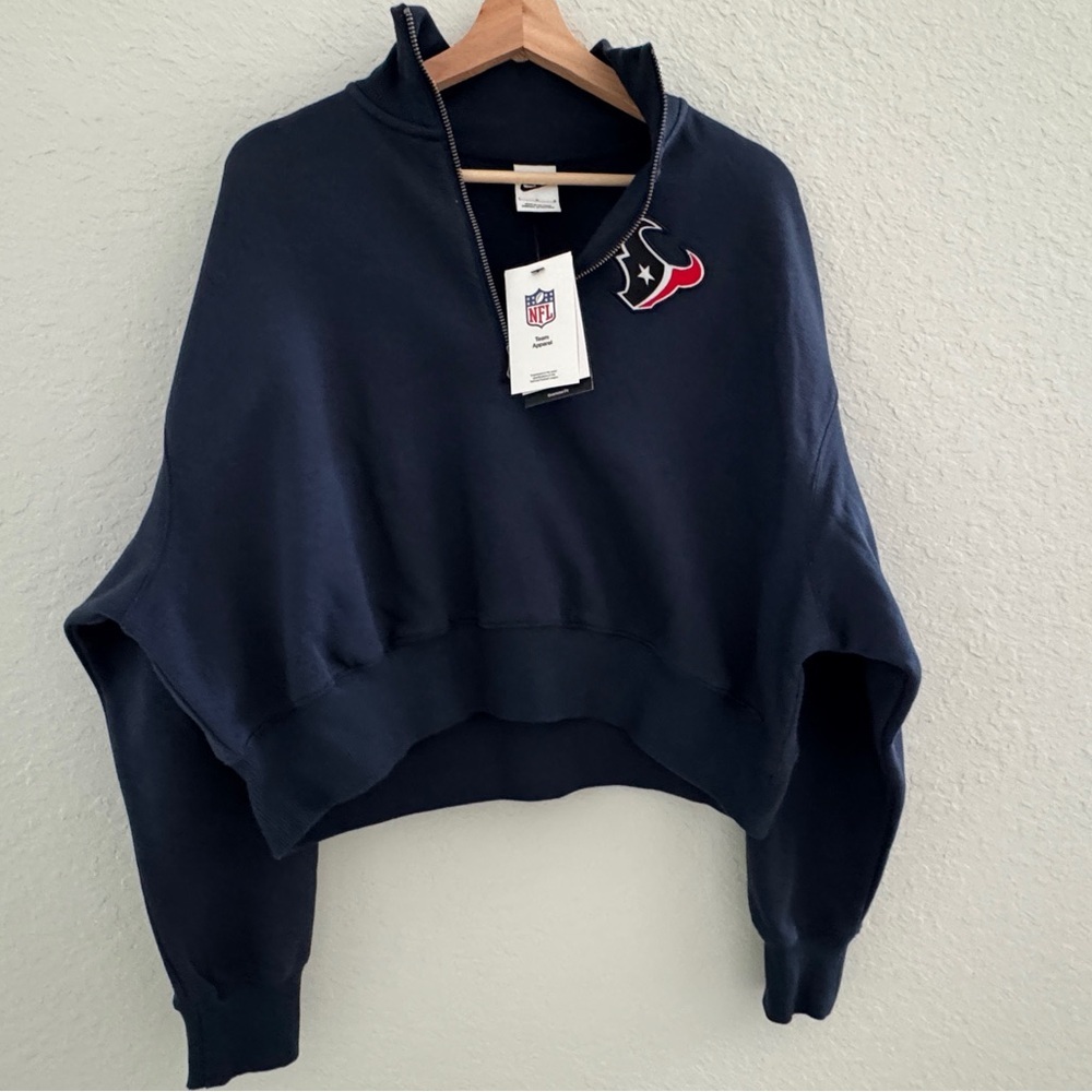 NWT Nike houston Texans quarter zip navy jacket Sz L